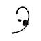 Schwarzes Headset vor weiÃŸem Hintergrund. Ein BÃ¼gel fÃ¼hrt zum linken OhrhÃ¶rer und Mikrofon.