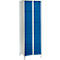 Vakkenkast 300 mm, 2 compartimenten, 10 vakken, veiligheidscilinderslot, poot, gentiaanblauw
