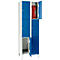 Vakkenkast 300 mm, 2 compartimenten, 6 vakken, veiligheidscilinderslot, poot, gentiaanblauw