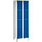 Vakkenkast 300 mm, 2 compartimenten, 8 vakken, veiligheidscilinderslot, poot, gentiaanblauw