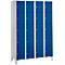 Vakkenkast 300 mm, 4 compartimenten, 20 vakken, veiligheidscilinderslot, poot, gentiaanblauw