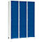 Vakkenkast 400 mm, 3 compartimenten, 9 vakken, veiligheidscilinderslot, poot, gentiaanblauw