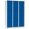 Vakkenkast 400 mm, 3 compartimenten, 9 vakken, veiligheidscilinderslot, sokkel, gentiaanblauw