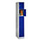 Vakkenkast, met sokkel, aantal vakken 5, vakbreedte 300 mm, veiligheidscilinderslot, gentiaanblauw