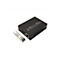 Schwarzer 10/100Base-Tx auf 100Base-Fx Medienkonverter mit SFP-Modul auf weißem Hintergrund.