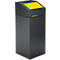 Corbeille à papier noire avec insert jaune. Inscription : SchäferShop.
