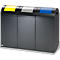VAR wandhouder, voor afvalsorteersystemen met een bodemoppervlak van 320 x 320 mm, 3-voudig