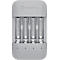 Gray VARTA battery charger with four slots for AAA batteries.
