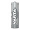 Gray Varta Ultra Lithium battery. Inscription: Lithium, Varta, Ultra Lithium, 1.5 V.