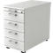 Vast ladeblok TARVIS, 1 materiaallade, afsluitbaar, 4 schuifladen, B 428 x D 800 x H 720-760 mm, lichtgrijs