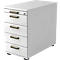 Vast ladeblok TOPAS LINE, 4 schuifladen, 1 materiaallade, afsluitbaar, wit/wit