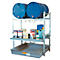Vatenrek type 800 variant 4 CEMO, met vatensteun en opvangbak, voor 2 x 200 I-trommels, roosterbodemsteun, L 1410 x B 1280 x H 1620 mm