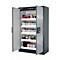 Veiligheidskast type 90 asecos Q-CLASSIC-90, scharnierende deuren, front asecos zilver, B 1193 x D 615 x H 1953 mm