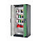 Veiligheidskast type 90 asecos Q-CLASSIC-90, scharnierende deuren, reseda groen front, B 893 x D 615 x H 1953 mm
