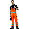 Veiligheidskleding-tuinbroek oranje/blauw m. 48