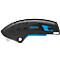 Veiligheidsmes Martor Secupro Merak, ergonomisch, veiligheidsknop, met bevestigingslus, L 128 x B 18 x H 50 mm, staal/GRP, blauw-zwart