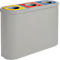 Vepa Bins Afvalsorteersystemen Triomf - HDPE - B 1100 x D 385 x H 755 mm - 3 bakken 45 l - lichtgrijs