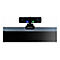 Schwarze Webcam, auf Monitor montiert, mit blauer und grÃ¼ner LED. Verbatim-Logo sichtbar.