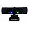 Schwarze Webcam von Verbatim mit blauer und grÃ¼ner LED-Anzeige.