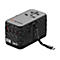 Schwarzer Verbatim 85W GaN III Reiseadapter mit mehreren USB-Anschlüssen und integriertem Kabel.