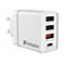 Chargeur USB blanc avec quatre ports et logo Verbatim.