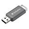 Grauer Verbatim USB-Stick mit weißer Öse vor weißem Hintergrund.