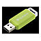 Ein neongrüner Verbatim USB-Stick vor schwarzem Hintergrund.