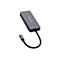 Grauer USB-C-Multiport-Adapter von Verbatim mit Kabel und verschiedenen Anschlüssen auf weißem Grund.