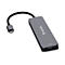 Grauer USB-C auf HDMI-Adapter von Verbatim mit kurzem Kabel vor weißem Hintergrund.