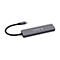 Grauer Verbatim USB-C auf HDMI-Adapter vor weißem Hintergrund.