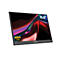 Schwarzer, schlanker 15,6 Zoll Verbatim Monitor mit Full HD 1080p Auflösung vor weißem Hintergrund.
