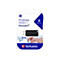 Verbatim PinStripe USB 2.0 Stick mit 8 GB in seiner Verkaufsverpackung.