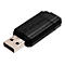 Schwarzer Verbatim USB-Stick mit 16 GB Speicherkapazität vor weißem Hintergrund.