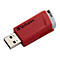 Clé USB rouge avec le logo Verbatim, avec protection blanche, sur fond blanc.