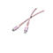 Zwei rosa USB-C-Kabel kreuzen sich. Auf einem steht 100W, auf dem anderen Verbatim.