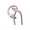 Ein rosa geflochtenes USB-C-Kabel, gebogen, mit zwei Steckern. Auf einem Stecker steht "MOOT 100W", auf dem anderen "verbatim".