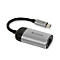 Silberner Verbatim USB-C auf Ethernet-Adapter mit schwarzem Kabel vor weißem Hintergrund.
