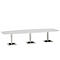Vergadertafel Quandos bootvorm, 3-delig, B 3500 x D 1200 mm, wit