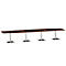 Vergadertafel Quandos bootvorm, 4-delig, incl. 2 netboxen, B 4500 x D 1200 mm, esdoorn Brazil