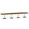 Vergadertafel Quandos bootvorm, 4-delig, incl. 2 netboxen, B 4500 x D 1200 mm, kersen-Romana