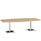 Vergadertafel Quandos bootvorm, B 2400 x D 1200 mm, eik masonic