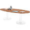 Vergadertafel X-TIME-WORK, ovaal, 2400 x 1100 x 740 mm, Canaletto notenpatroon/wit