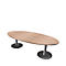 Vergadertafel X-TIME-WORK, ovaal, 2400 x 1100 x 740 mm, iep/aluminium
