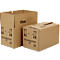 Verhuisdoos, 2-strooks, tot 40 kg, etiketveld, BC golfkarton, versterkte handgrepen, vlinderbodem, L 550 x B 350 x H 330 mm, bruin, 5 stuks