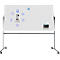 Wit, rolbaar whiteboard met schetsen en het woord INNOVATIE.