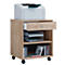 Verrijdbaar ladeblok - 1 lade &amp; 2 legborden - B 450 x D 380 x H 540 mm - decor Sonoma eik