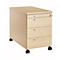 Verrijdbaar ladeblok 1333, 3 laden en 1 materiaallade, afsluitbaar, hoekige grepen, hout/staal/kunststof, B 434 x D 600 x H 613 mm, ahorn decor