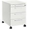 Verrijdbaar ladeblok 1333, 3 laden en 1 materiaallade, afsluitbaar, hoekige grepen, hout/staal/kunststof, B 434 x D 600 x H 613 mm, lwit