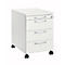 Verrijdbaar ladeblok 1333, 3 laden en 1 materiaallade, afsluitbaar, ronde grepen, hout/staal/kunststof, B 434 x D 600 x H 613 mm, wit