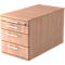 verrijdbaar ladeblok, 3 schuifladen, 1 materiaallade, B 428 x D 800 x H 512 mm, notenboom